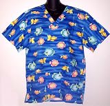 Tropical Fish Scrub Top