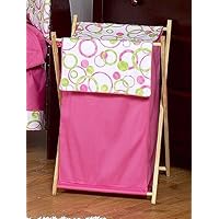 Circles Pink and Green Baby and Kids Clothes Laundry Hamper by JoJo Designs