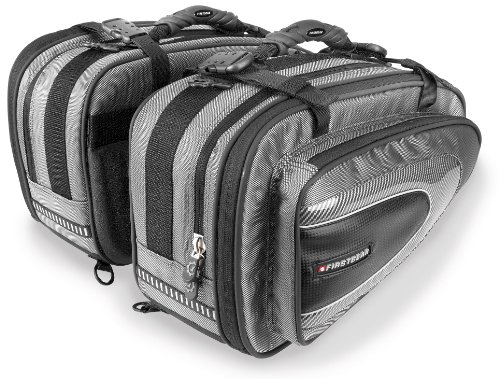 Firstgear Silverstone Saddlebags - Silver/Black