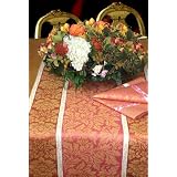 Armani International, Tiffany Collection, European Made, Jacquard Table Runner (18x90-inch) Rectangular in Linen Cotton by Armani International