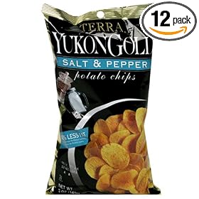 Terra Yukon Gold Potato Chips, Onion & Garlic, 5-Ounce Bags (Pack of 12)