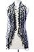 LL Ladies Black Fashion Leaf Lace Scarf with Rain Drop Tassels Nature Inspired