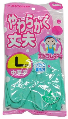 SP-7 天然ゴム手袋 中厚手 L グリーン