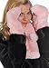 Knitted Mink Scarf and Glove Set - Petunia Pink