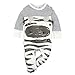 Big Elephant Baby Boys 2 Pcs Pajama Romper Sets with Hat Grey E14