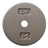 Cap Barbell Free Weights Standard 7.5-Pounds Plate (Gray)