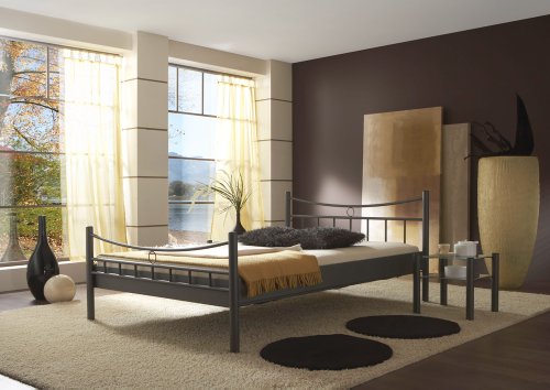 Pharao24 Metallbett grau 180x200 Sina