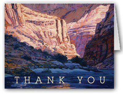 Red Canyon Walls Thank You Note Card- 10 Boxed Cards & Envelopes On Sale