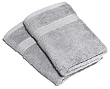 Pinzon Supima Cotton Hand Towel, Set of 2, Silver Grey
