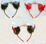 RED OR BLACK DEVILS HORNS FANCY DRESS GOTHIC HEN OR STAG PARTY HALLOWEEN