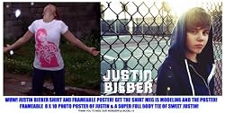 JUSTIN BIEBER T-SHIRT - POSTER SET 2 - JUSTIN BIEBER SHIRTS AND POSTER SET! *EXCLUSIVE OFFER*