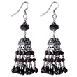 Sterling Silver Garnet Earrings Jewelry 2.75 Inches