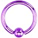 14 Gauge Light Purple Electro Titanium BCR Captive Ring -7/16"