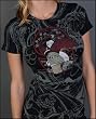 Sinful Clothing - Women's Fan Baby Tee in Black