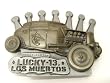 Lucky 13 Dead King Belt Buckle with built in Bottle Opener Los Muertos Buckle