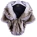 RoRoDox Warm Faux Fur Wedding Shawl Perfect for Wedding/party/show (Fox White/Brown Medium Size)