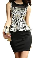 Sexy Polyester Peplum Halter Sleeveless General Print Bodycon Dress/Party Dress/Mini Dress 