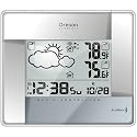 Oregon Scientific BAR386A-S Wireless Weather Forecaster with Temperature Display and Self-Setting Atomic Clock, Silver
