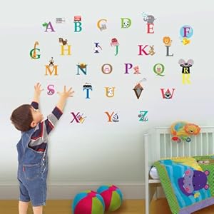 Walplus WS3012 Stickers muraux pour chambre d'enfant Lettres de l