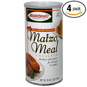 MANISCHEWITZ Matzo Meal Canister, 16-Ounce Tubes (Pack of 4)