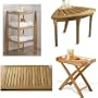 New Grade A Teak 4 Pc Accessory Set: Corner Stool, Butler Tray, Shower Shelf and Floor Mat