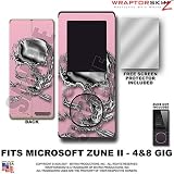 Zune 2 Skin Chrome Skulls on Pink WraptorSkinz TM Kit fits Zune 2 (4&8gig player) by TuneTattooz TM