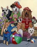Cocker Spaniel and friends Gang Garden Flag