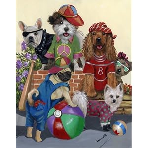 Multi Dogs, Dog Neighborhood Gang Garden Flag