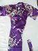 Women's 100% Thai Silk Robes- Asian Peacock Design- Midnight Black (Free Size )