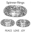 Sterling Silver Ring - Spinner - Band Width: 7mm - Finish: Rhodium Plate - Size: 5-13
