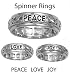 Sterling Silver Ring - Spinner - Band Width: 7mm - Finish: Rhodium Plate - Size: 5-13