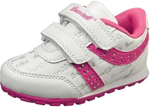 Dream Seek Infant Girls White/Fuchsia Velcro Fashion Sneakers