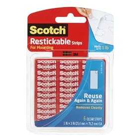Scotch Reusable Strips, 1  x 3 Inches, 6 Strips (R101)
