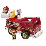 Melissa and Doug Wooden Pop and Go Fire Truck ~ Toys