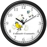 Humpty Dumpty (Chick & Egg) No.1 - from Mother Goose by Artist: Sylvia Long Wall Clock by WatchBuddy Timepieces (Black Frame)