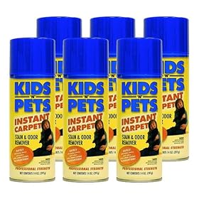 KIDS 'N' PETS Brand - INSTANT CARPET Aerosol Stain & Odor Remover 6 pack 14 fluid oz. (84 fluid ounces total)