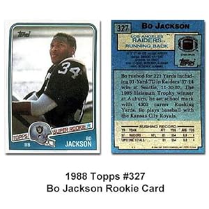 Topps Oakland Raiders Bo Jackson 1988 Rookie Trading Card
