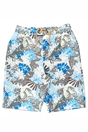 Contrast Drawstring Parrot Print Swim Shorts