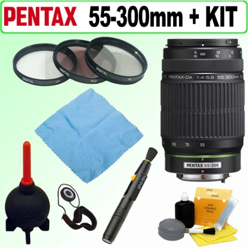 Pentax DA 55-300mm f/4-5.8 ED Lens & Deluxe Accessory Kit w/5 Year Extended Warranty