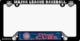 MLB Baseball Team Black Plastic License Plate Frame - Chicago Cubs