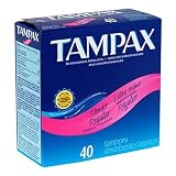 Tampax Regular Absorbency Tampons, Slender, 40-Count Boxes (Pack of 3)