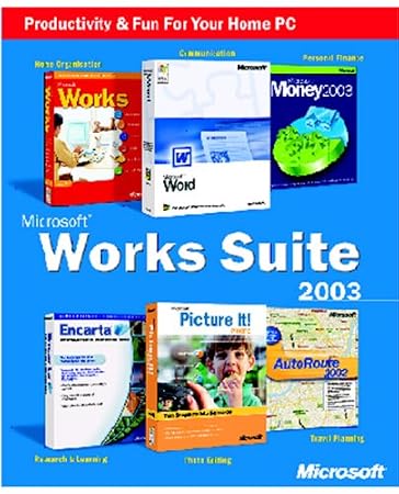 Works Suite 2003 CD (Word, Money, AutoRoute, Encarta, Picture It, Works)