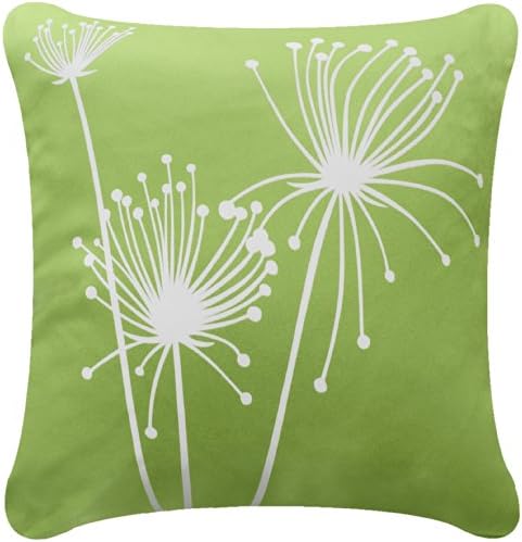 Wabisabi Green Papyrus Decorative Modern Organic Cotton Square Throw Pillow Cover, 18 by 18-Inch, Apple Green