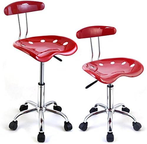 1PC Adjustable Bar Stools ABS Tractor Seat Swivel Chrome Kitchen Breakfast Red
