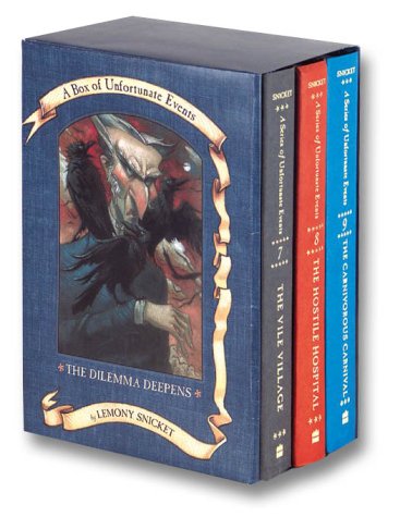The Dilemma Deepens: A Box of Unfortunate Events, Books 7-9 (The Vile Village; The Hostile Hospital; The Carnivorous Carnival) under Snicket, Lemony in The Books Store