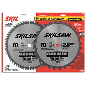Skil 75342 10-Inch Saw Blade Combo Pack with 60 Tooth Crosscutting Blade and 28 Tooth Ripping Blade