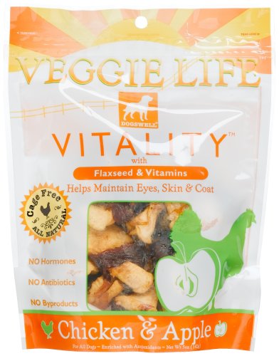 Dogswell Veggie Life Vitality Chicken & Apple, 5-Ounce Orange Pouches (Pack of 6)