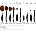 New Professional 10 Pcs Soft Oval Toothbrush Makeup Brush Sets Foundation Brushes Cream Contour Powder Blush Concealer Brush Makeup Cosmetics Tool Set