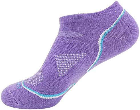 Langxi Women's Sportive No Show Socks Contrast Colored Cotton Rich (Shoe 4-9, Lilac)