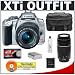 Canon Digital Rebel XTi 10.1MP Digital SLR Camera (Silver) + Canon EF-S 18-55mm Lens [Outfit] + Canon EF 75-300mm III Lens + NB-2LH Battery + Accessory Kit